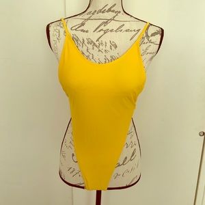 High Leg Self Tie Side Backless One Piece Swimwear